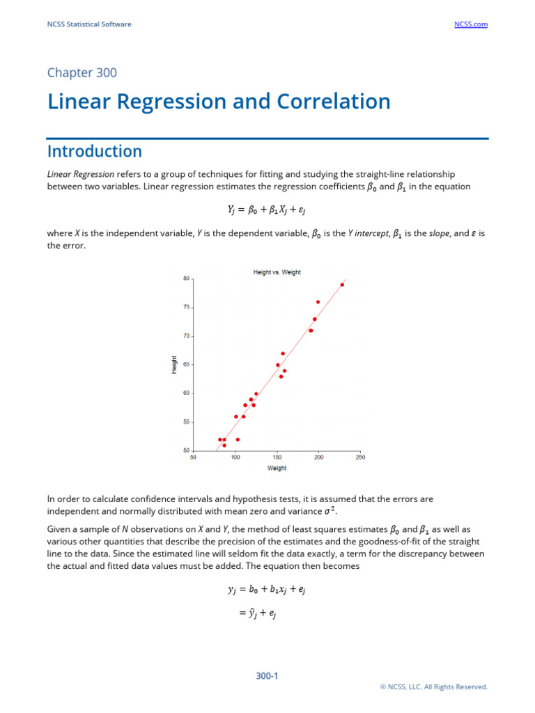 Linear Regression and Correlation | PDF | Regression Analysis | Linear ...