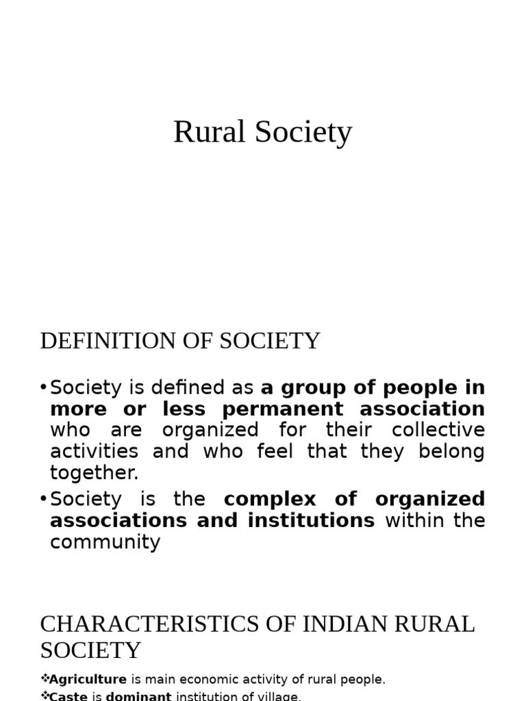 Rural Sociology Lecture 2 | PDF | Social Group | Society
