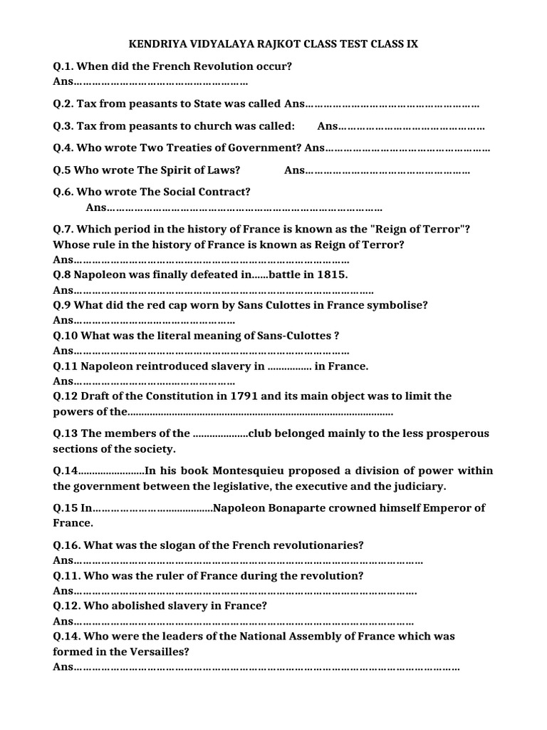 F r test pdf french revolution france