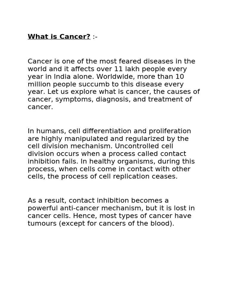 Understanding Cancer: Types, Causes, and Treatments | PDF | Leukemia ...