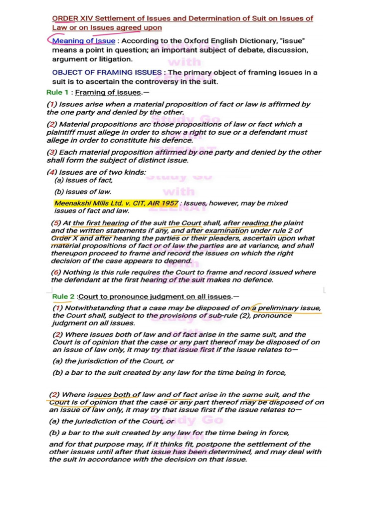 Sttelement of Issues | PDF