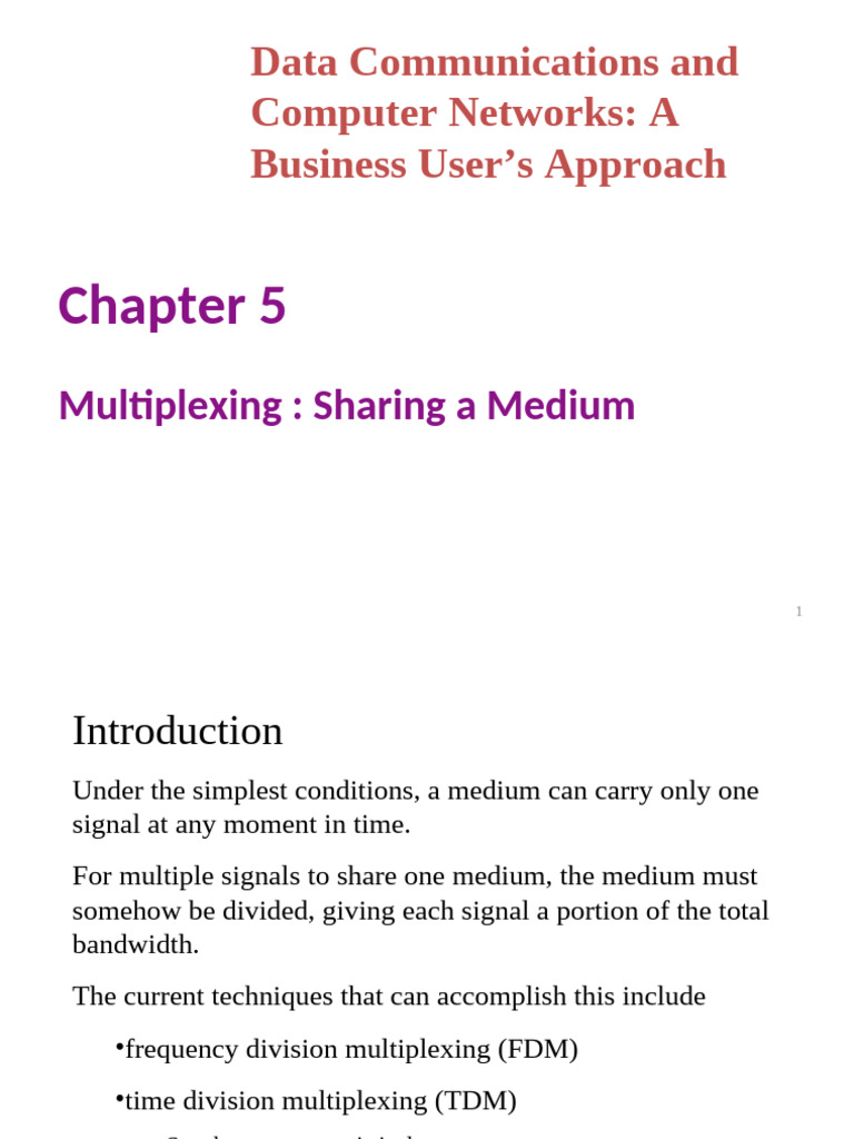 Multiplexing Techniques in Data Networks | PDF | Multiplexing ...
