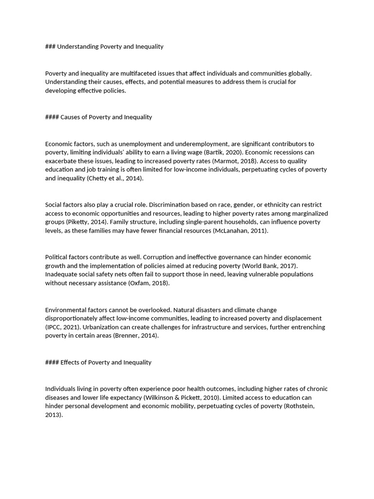 Understanding Poverty and Inequality | PDF | Poverty | Poverty ...