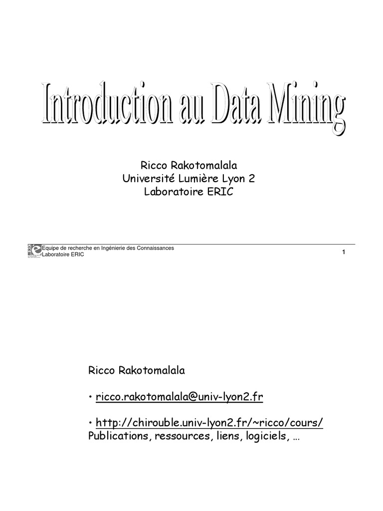 Introduction Au Data Mining | PDF | Ordinateurs