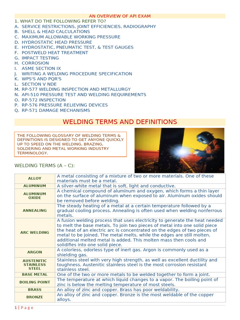1 - API & Asme Preps Days 1 To 5 | PDF | Construction | Welding