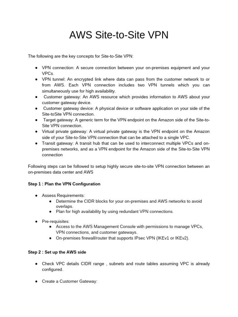 Curated visual reference: Picture Idea: Aws Site To Site Vpn Setup Guide Pdf