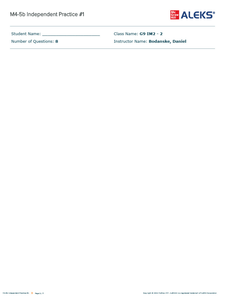 M4-5b Aleks | PDF | Elementary Geometry | Euclidean Plane Geometry