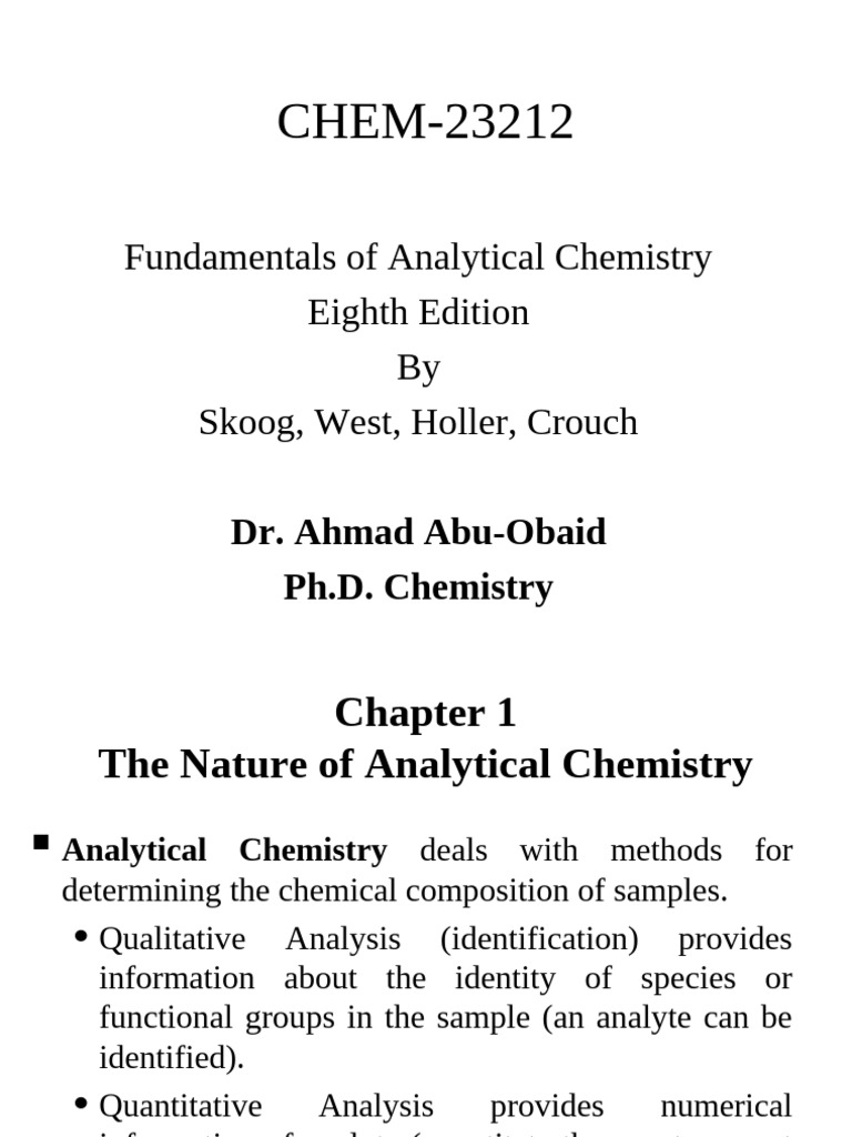 Analytical Chemistry Fundamentals | PDF | Analytical Chemistry | Analysis
