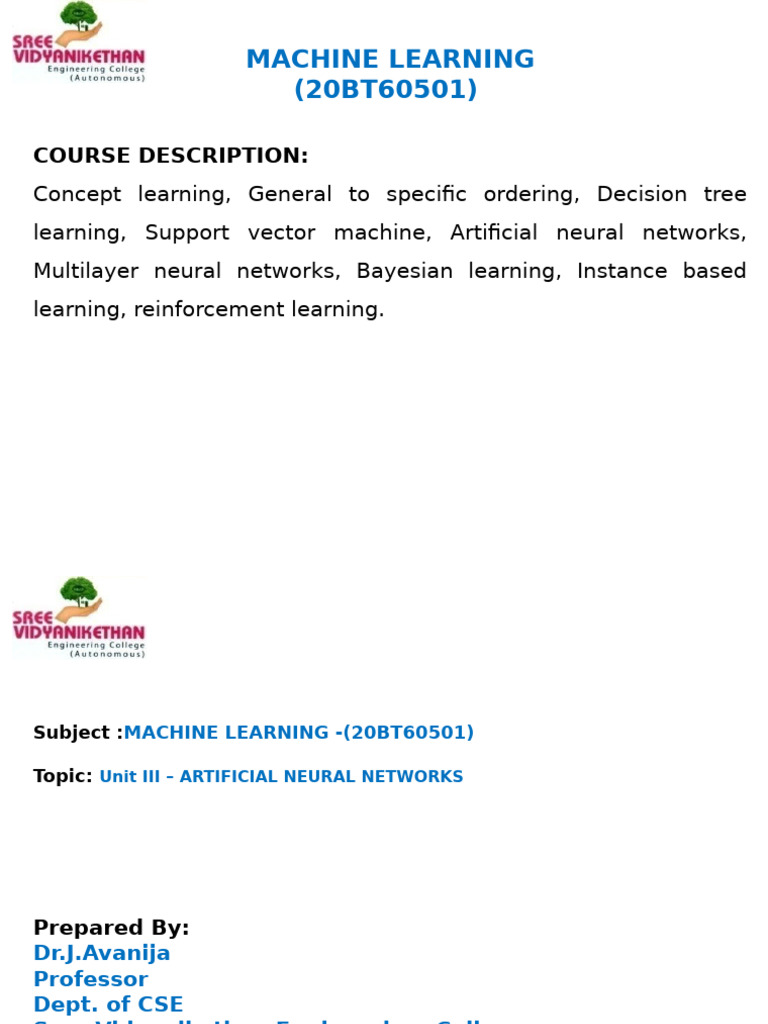 Artificial Neural Networks Overview | PDF | Artificial Neural Network ...