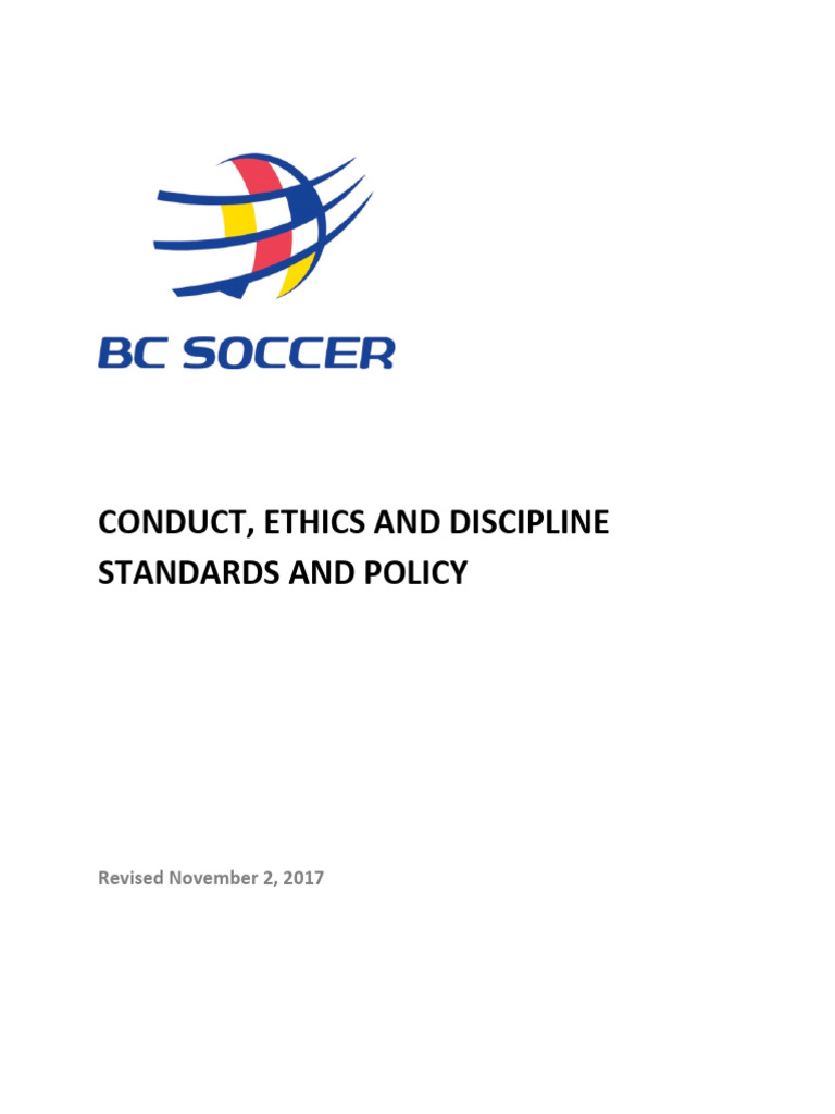 Conduct Ethics and Discipline Standards and Policy November 22017 | PDF ...