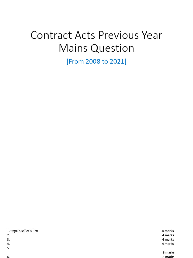 Contract acts previous year mains question pdf guarantee partnership