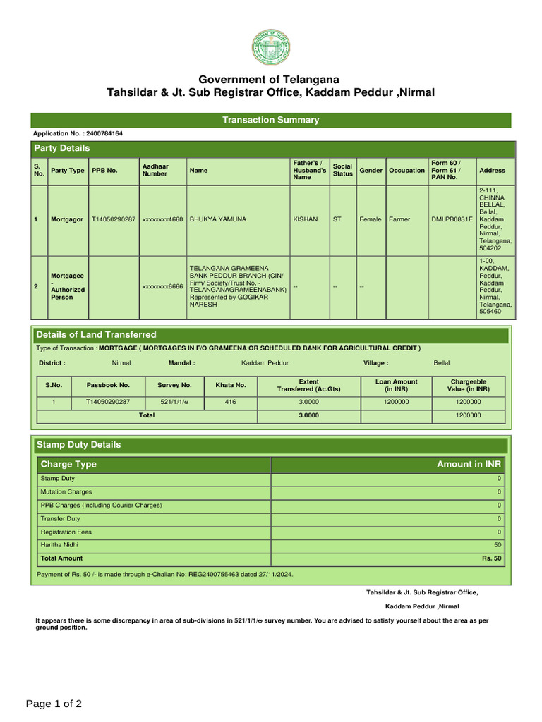 Transaction Summary 4210776 | PDF