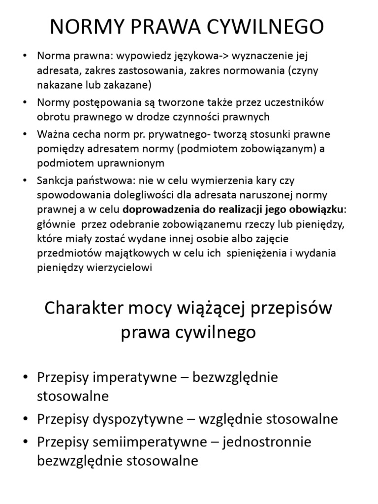 Normy Prawa Cywilnego | PDF