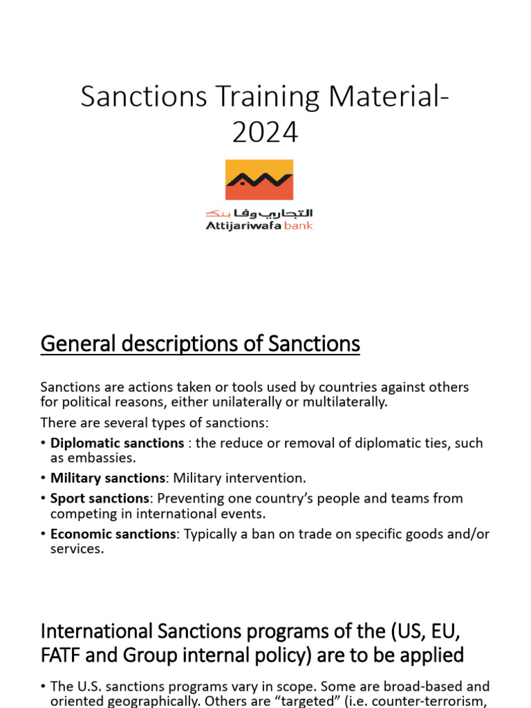 2024 Sanctions Overview and Compliance Guide | PDF | Office Of Foreign ...
