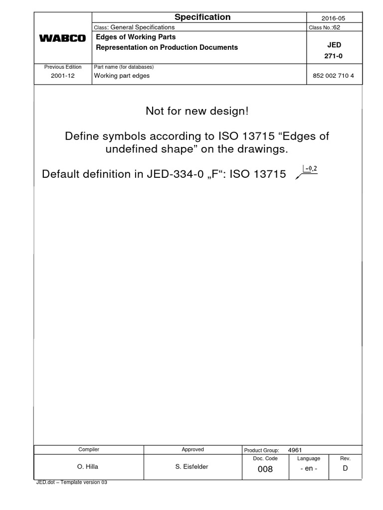 Working Part Edges Specification Guide | PDF