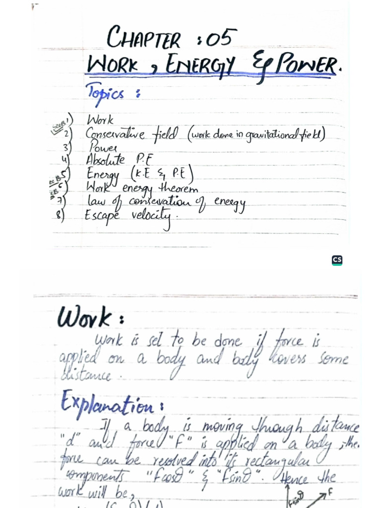 Chap5 Work, Energy and Power | PDF