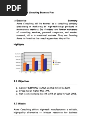 UK High Tech Consulting Business Plan