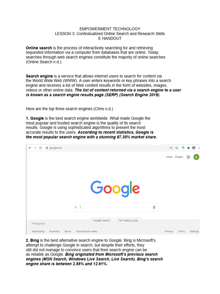 Online Search & Research Skills Guide | PDF | World Wide Web | Internet ...