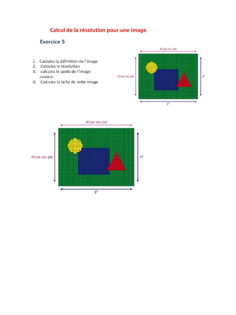 Exercices Image Numérique | PDF