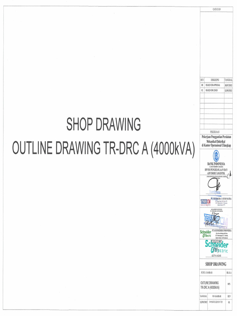 P41547-E-D0101-T01 r00 Outline Drawing TR Drc-A (4000kva) (Approved) | PDF