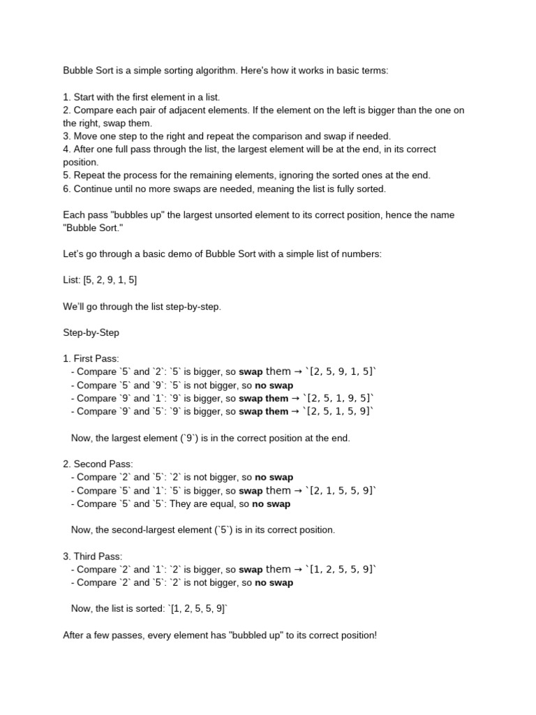 Bubble Sort | PDF