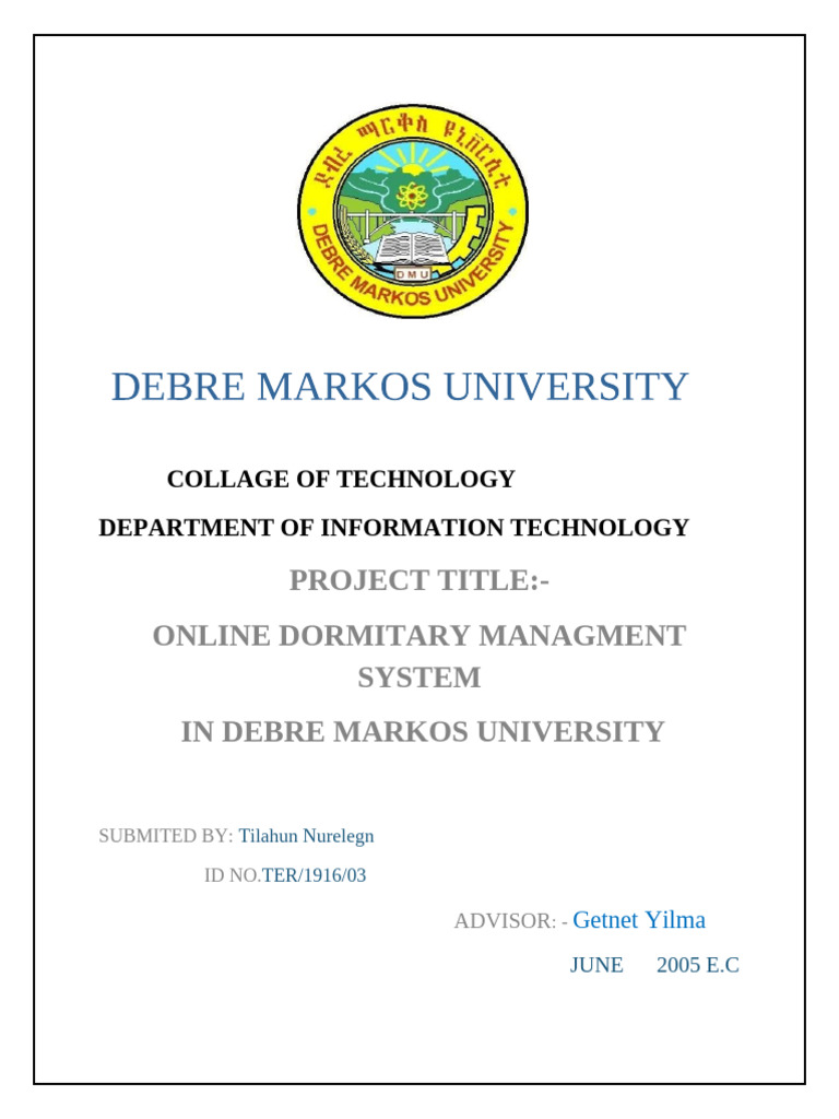 Online Dormitory Management at DMU | PDF | Databases | System