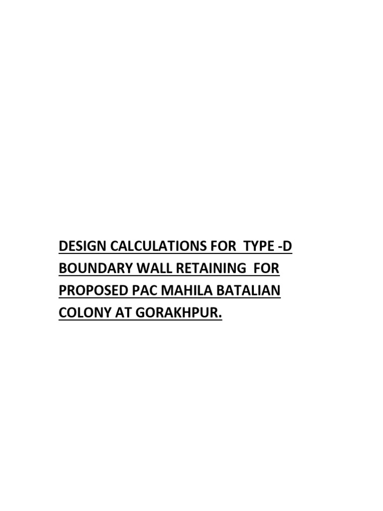 Type-D BW Design Cal | PDF | Civil Engineering | Structural Engineering