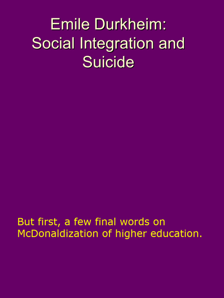 Emile Durkheim: Social Integration & Education | PDF | Émile Durkheim ...