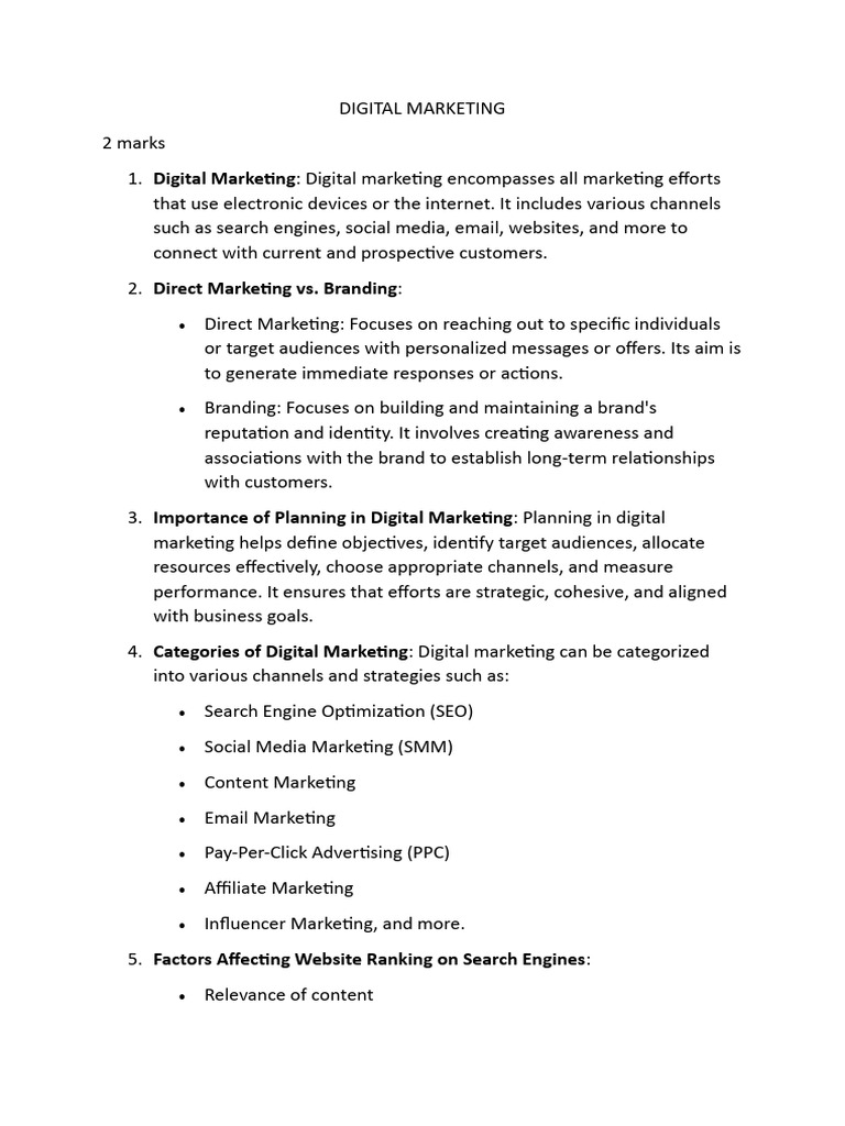 Digital Marketing | PDF | Search Engine Optimization | Digital Marketing