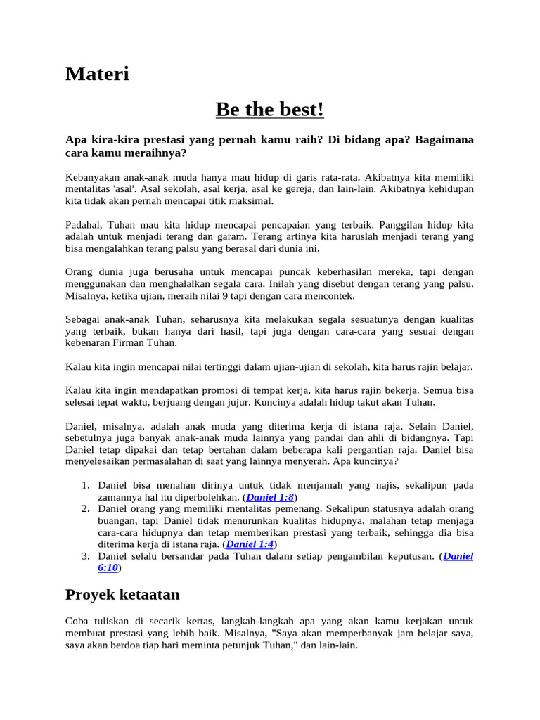 Materi be the best pdf
