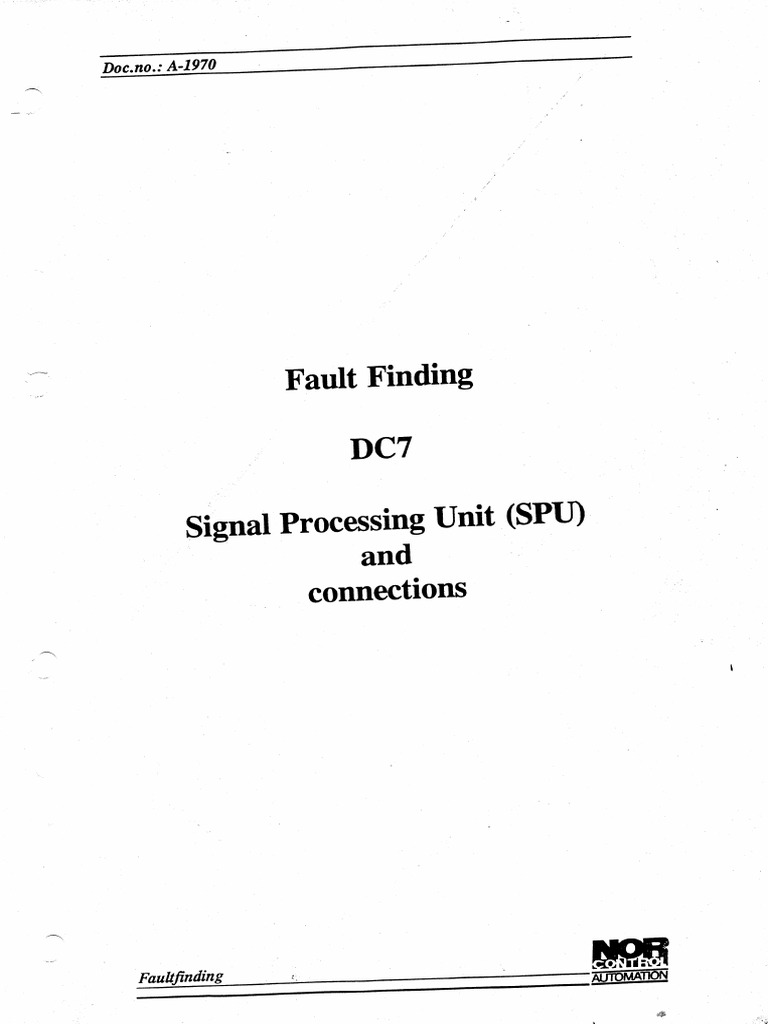 Fault Finding Dc7 Spu and Connections | PDF