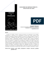 Qualidade No Serviço Público - Um Estudo de Caso: v.5, n.3, P. 284-297, Dez. 1998