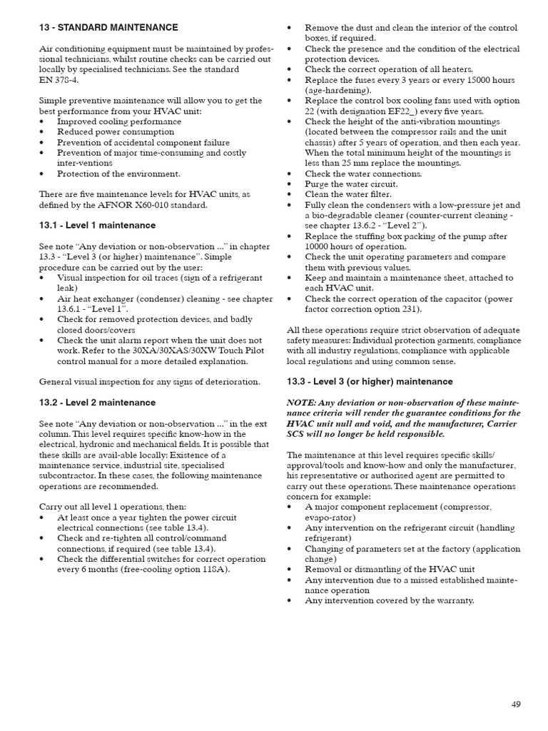 HVAC Unit Maintenance Guidelines | PDF | Switch | Heat Exchanger