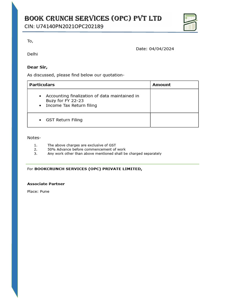 Draft Quotation 2 | PDF