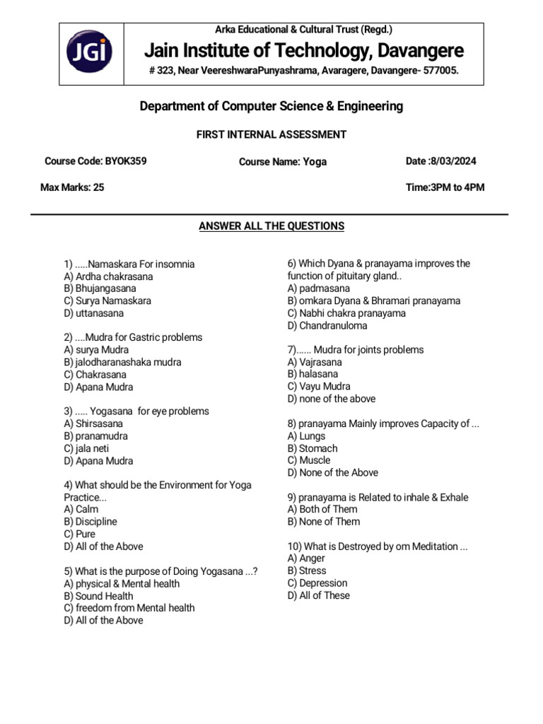 Jain Institute of Technology, Davangere: Department of Computer Science ...