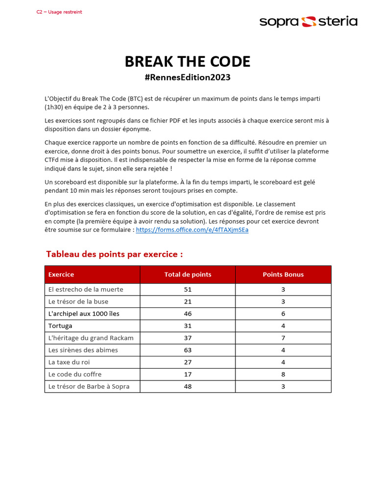 Break The Code : Défis de Pirates 2023 | PDF | Fichier texte | Bateaux