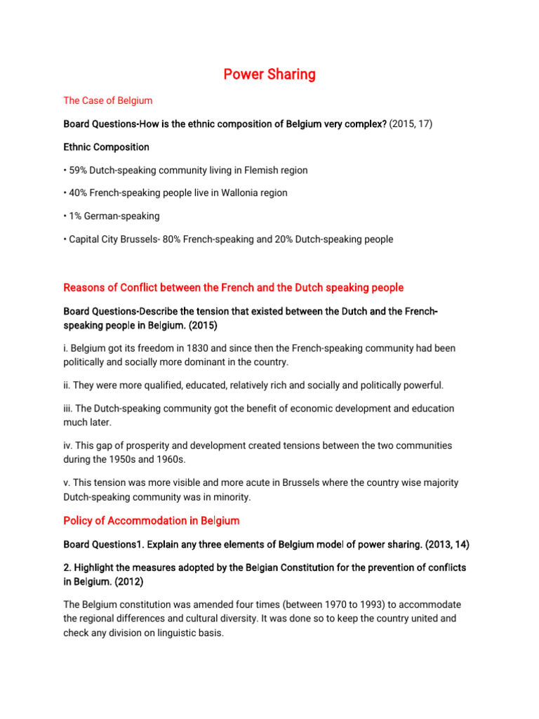 Power Sharing Models: Belgium vs. Sri Lanka | PDF | Belgium ...