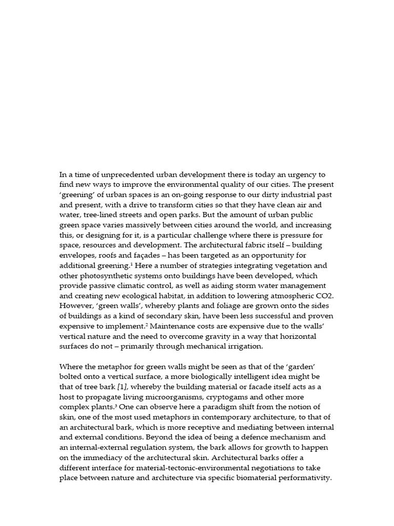 Bioreceptive Design in Architecture | PDF | Tissue Engineering
