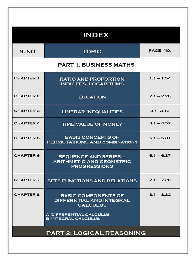 Business Maths and Logical Reasoning Guide | PDF | Ratio | Statistics