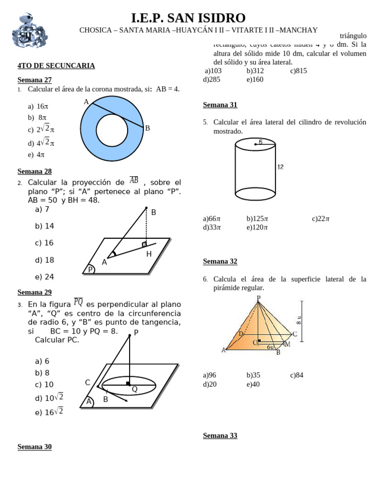 Ejercicios de Geometría para Secundaria | PDF | Geometria clasica ...