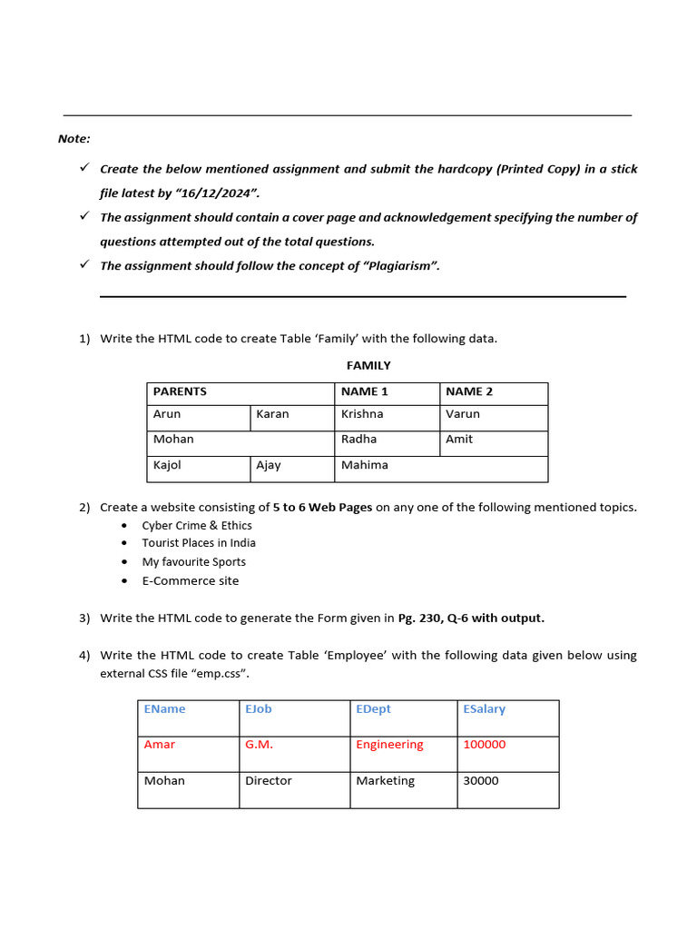 Annual Practical Assignment Class 10 | PDF