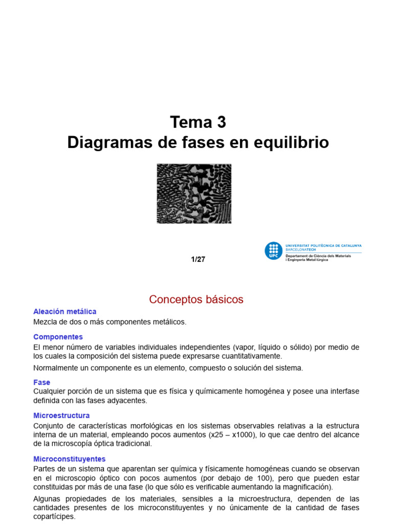 Tema 3 - Diagramas de Equilibrio de Fases | PDF | Fase (materia ...