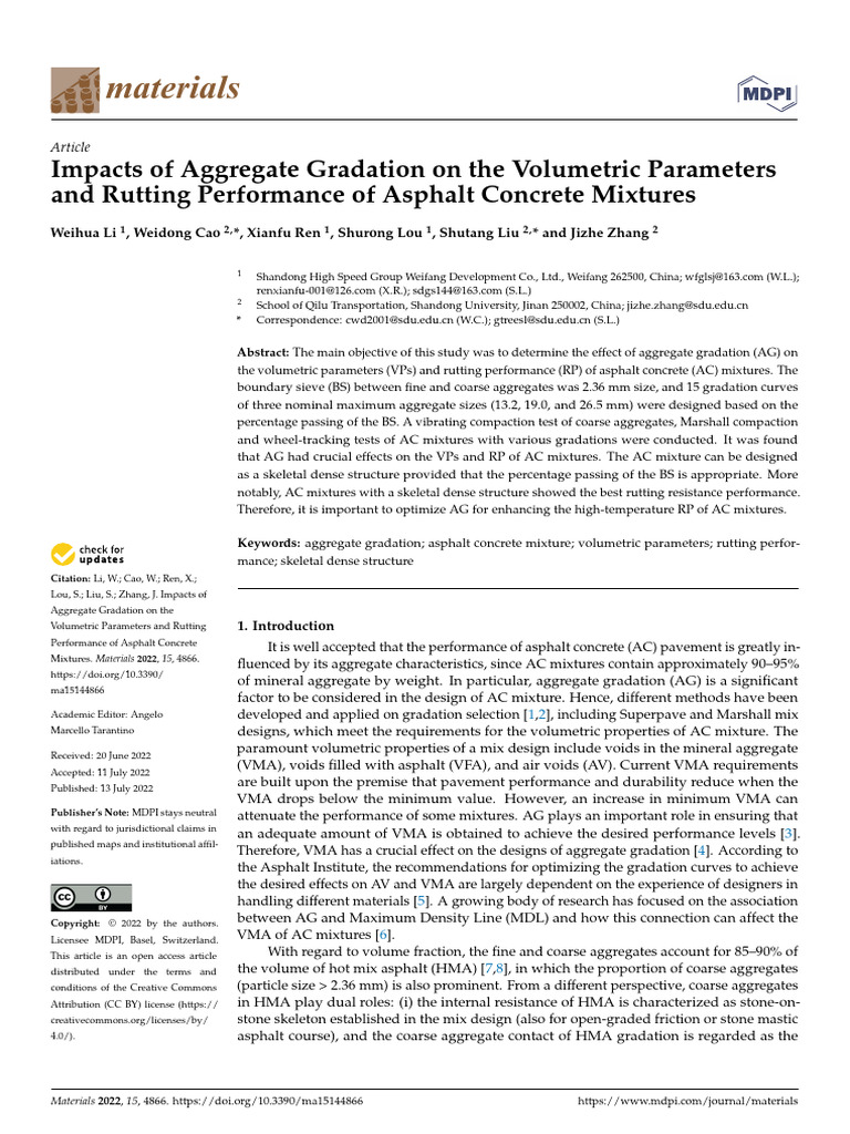 Impacts of Aggregate Gradation On The Volumetric Parameters | PDF ...