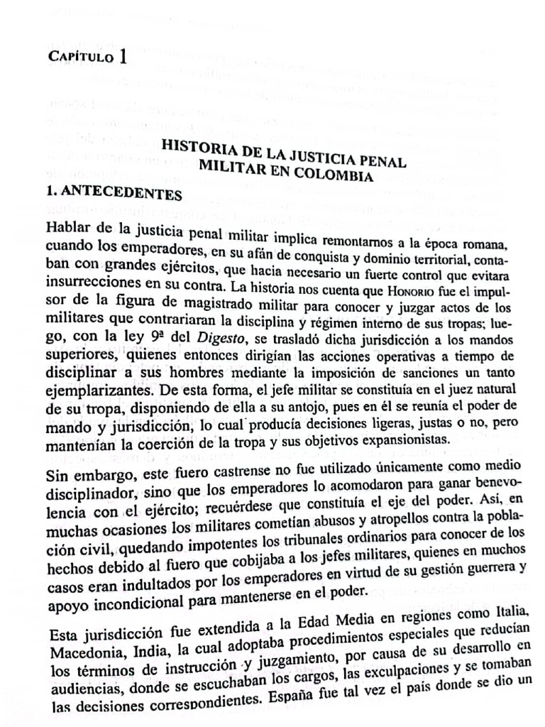 Historia de La Justicia Penal Militar en Colombia | PDF