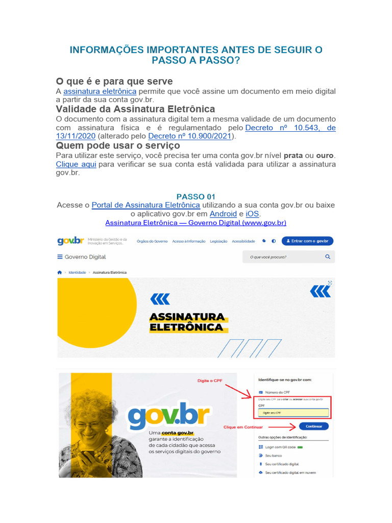 Passo A Passo Assinatura Gov - BR | PDF | Android (sistema operacional ...