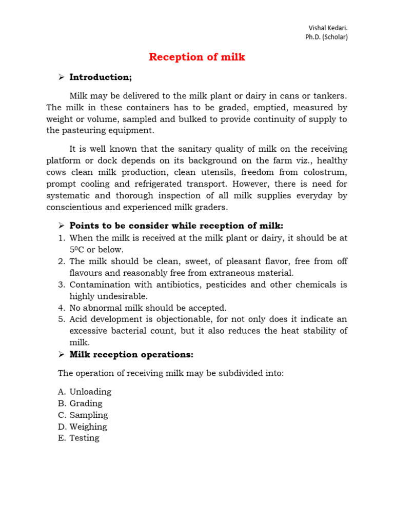 Milk related notes | PDF | Milk | Vitamin