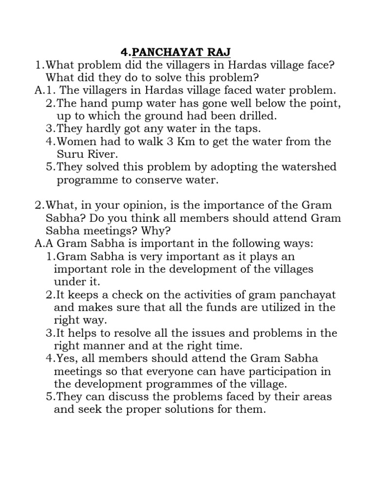 4 Panchayat Raj CL 6 Modified | PDF | Water | Environmental Engineering