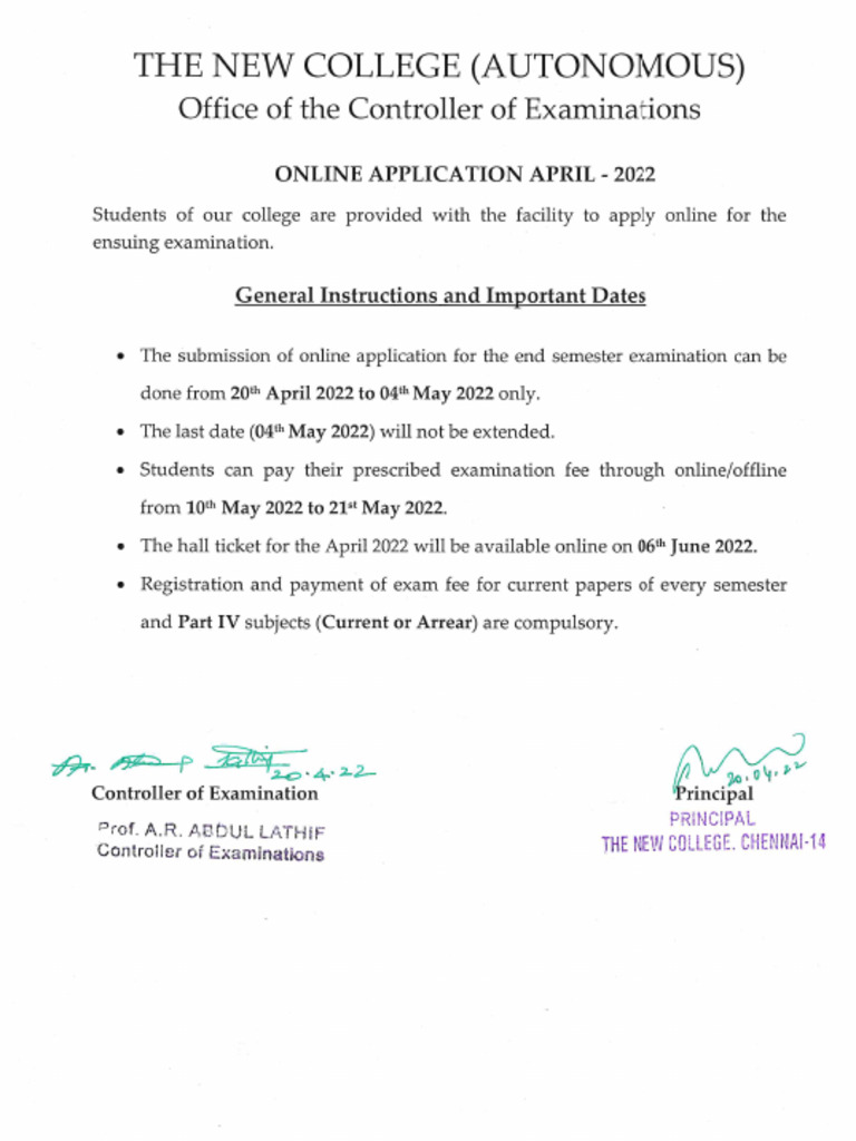 20220420114547general Instructions and Important Dates | PDF