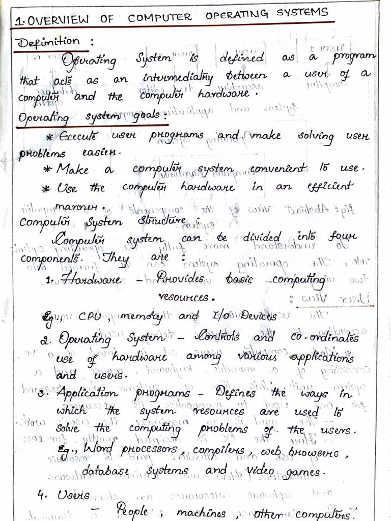 1.1 Computer System and Operating System Overview | PDF