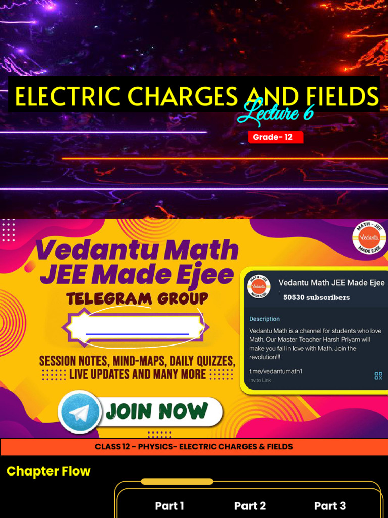 JEE Class 12: Electric Charges & Fields | PDF | Electric Field | Flux